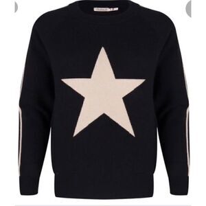 ESQUALO Black Star Women Sweater/Excellent Size M